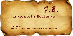 Finkelstein Boglárka névjegykártya